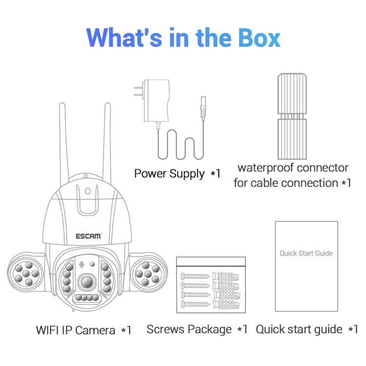 ESCAM QF233 3.0 Million Pixels Smart WiFi IP Camera, Support Auto Tracking & Night Vision & Two Way Audio & TF Card & Onvif, UK Plug - Security by ESCAM | Online Shopping UK | buy2fix