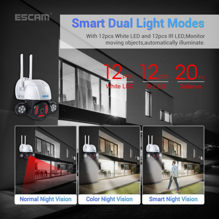 ESCAM QF233 3.0 Million Pixels Smart WiFi IP Camera, Support Auto Tracking & Night Vision & Two Way Audio & TF Card & Onvif, US Plug - Security by ESCAM | Online Shopping UK | buy2fix