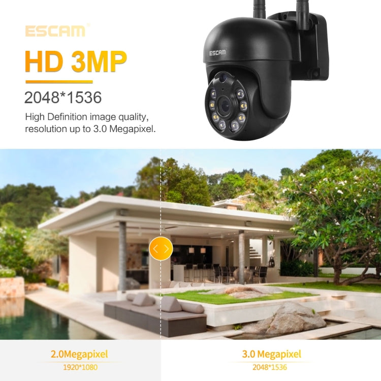 ESCAM WNK610 3.0 Million Pixels Wireless Dome IP Camera, Support Motion Detection & Two-way Audio & Full-color Night Vision & TF Card, EU Plug - Dome Camera by ESCAM | Online Shopping UK | buy2fix