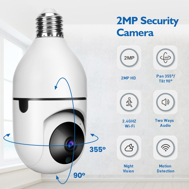 DP17 2.0 Million Pixels Dual Light Source Smart Dual-band WiFi 1080P HD Outdoor Network Light Bulb Camera, Support Infrared Night Vision & Two-way Audio & Motion Detection & TF Card - Security by buy2fix | Online Shopping UK | buy2fix