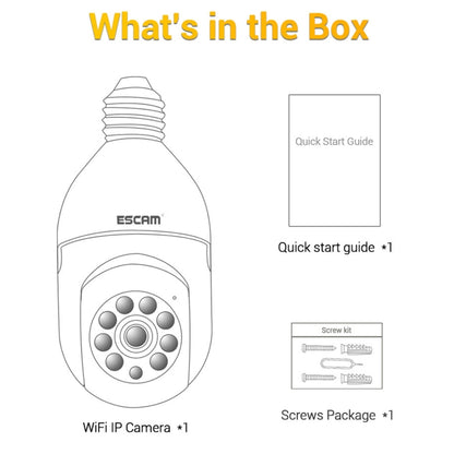 ESCAM PT208 1080P HD Light Bulb WiFi Camera, Support Motion Detection, Two-way Audio, Night Vision, TF Card - Security by ESCAM | Online Shopping UK | buy2fix