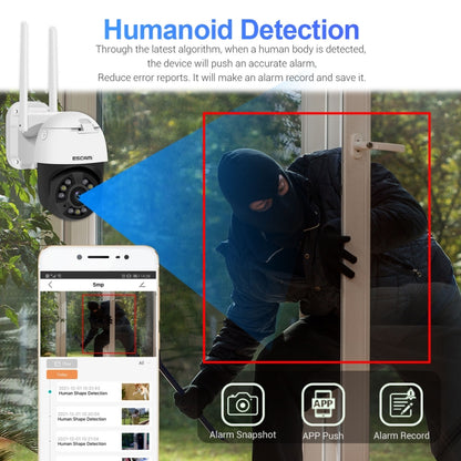 ESCAM QF558 5.0MP HD 5X Zoom Wireless IP Camera, Support Humanoid Detection, Night Vision, Two Way Audio, TF Card, UK Plug - Security by ESCAM | Online Shopping UK | buy2fix