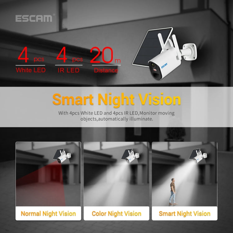 ESCAM QF490 HD 1080P 4G Solar Panel IP Camera, Southeast Asia Version - Security by ESCAM | Online Shopping UK | buy2fix