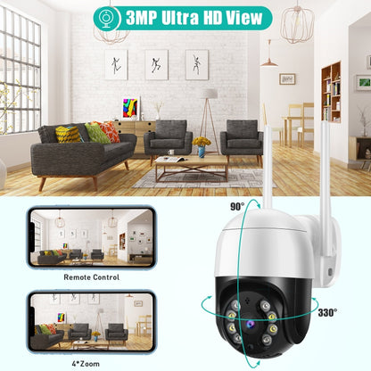 QX29 3.0MP HD WiFi IP Camera, Support Night Vision & Motion Detection & Two Way Audio & TF Card, EU Plug - Security by buy2fix | Online Shopping UK | buy2fix