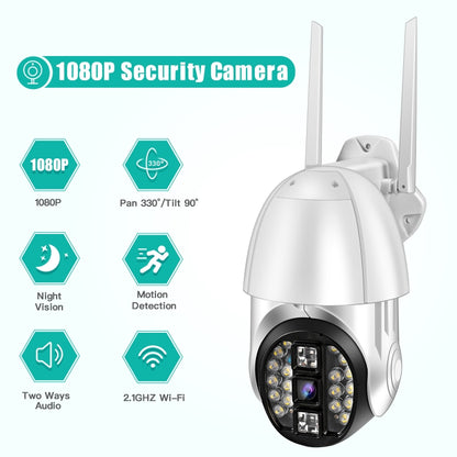 QX33 1080P Panoramic PTZ 360 Degree Rotating WIFI Camera, Support Day and Night Full Color & Two-way Voice Intercom & Motion Detection Alarm & Video Playback & 64GB TF Card, AU Plug - Security by buy2fix | Online Shopping UK | buy2fix