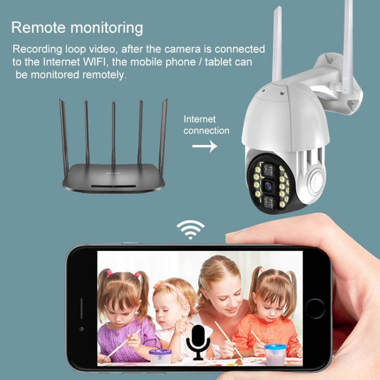 Q20 Outdoor Waterproof Mobile Phone Remotely Rotate Wireless WiFi HD Camera, Support Three Modes of Night Vision & Motion Detection Video / Alarm & Recording, EU Plug - Security by buy2fix | Online Shopping UK | buy2fix