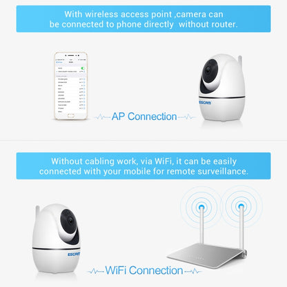 ESCAM PVR008 HD 1080P WiFi IP Camera, Support Motion Detection / Night Vision, IR Distance: 10m, UK Plug - Security by ESCAM | Online Shopping UK | buy2fix