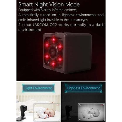 JAKCOM CC2 1080P HD Recorder Cube Smart Mini Camera, with Infrared Night Vision & Motion Detection(Black) - Security by JAKCOM | Online Shopping UK | buy2fix