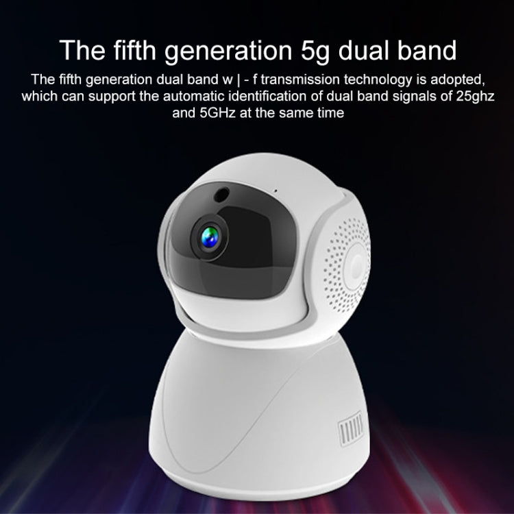 ZAS-5G01 1080P Home 5G WiFi Dual-band Panoramic Camera, Support IR Night Vision & TF Card Slot & AP Hot Spot & Designated Alarm Area, EU Plug - Security by buy2fix | Online Shopping UK | buy2fix