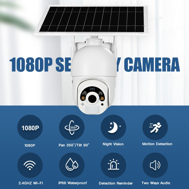 T22 1080P Full HD Solar Powered 4G Network EU Version Camera, Support PIR Alarm, Night Vision, Two Way Audio, TF Card - Security by buy2fix | Online Shopping UK | buy2fix
