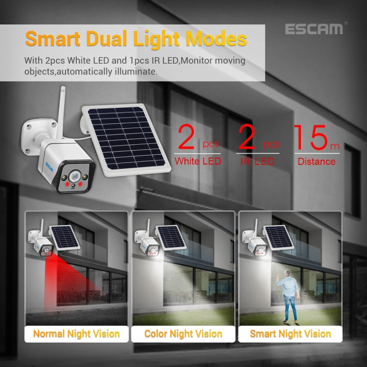 ESCAM QF320 HD 1080P 4G Solar Panel IP Camera, Support Night Vision & TF Card & PIR Motion Detection & Two Way Audio - Security by ESCAM | Online Shopping UK | buy2fix