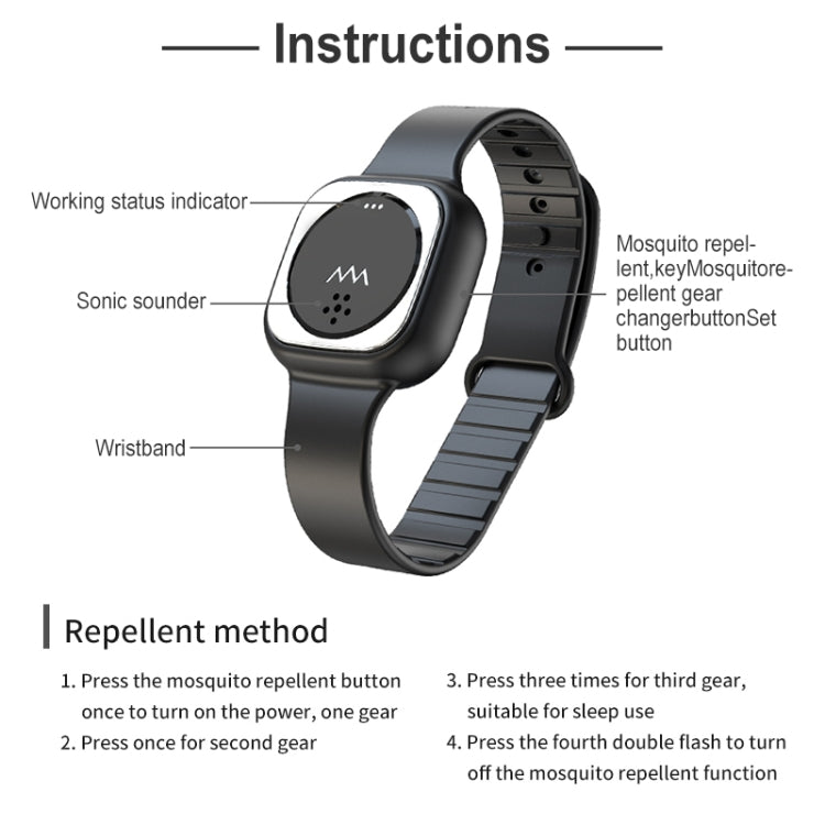 F8 Outdoor Silica Gel Mosquito Repellent Wristband(White) by buy2fix