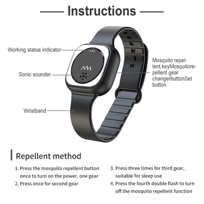 F8 Outdoor Silica Gel Mosquito Repellent Wristband(White) by buy2fix