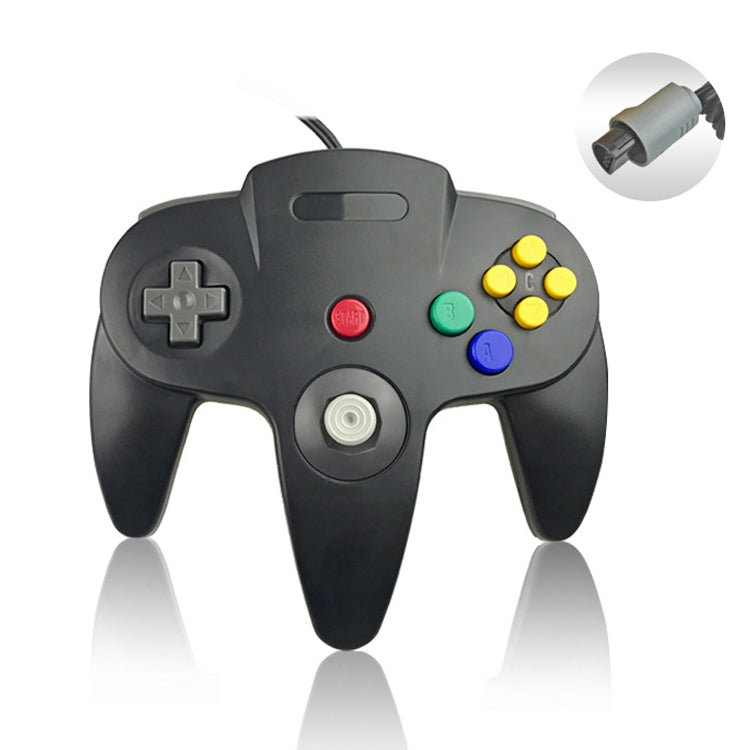 For Nintendo N64 Wired Game Controller Gamepad(Black) by buy2fix