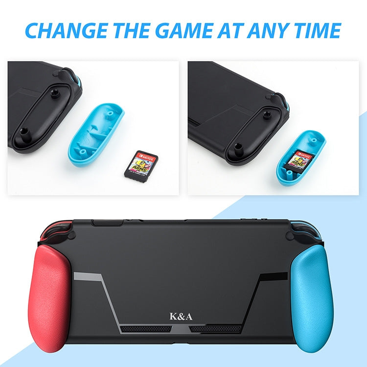 TPU Shell Handle Grip with Game Card Slot Anti-Shock Cover Silicone Case for Nintendo Switch, with Logo - Cases by buy2fix | Online Shopping UK | buy2fix