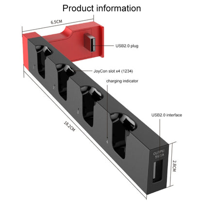 iPega PG-9186 Game Controller Charger Charging Dock Stand Station Holder with Indicator for Nintendo Switch Joy-Con - Toys & Hobbies by ipega | Online Shopping UK | buy2fix