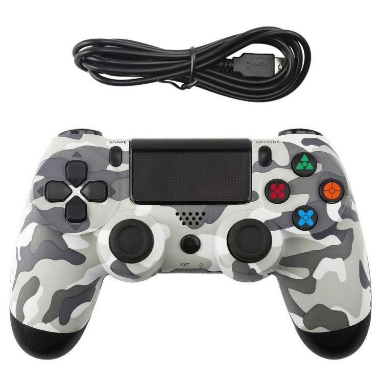 Grey Camouflage Snowflake Button Wired Gamepad Game Handle Controller for PS4 - Gamepads by buy2fix | Online Shopping UK | buy2fix