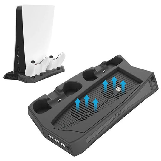 KJH P5-010 Vertikaler Ladeständer mit Lüfter für PS5 De / UHD