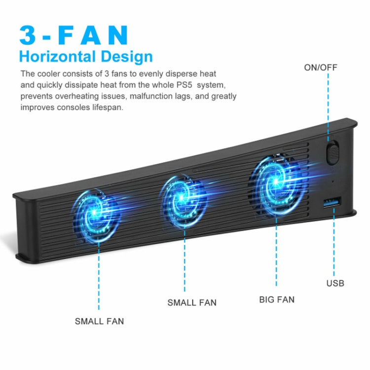 KJH P5-009 Console Cooling Fan For PS5(Black) by buy2fix