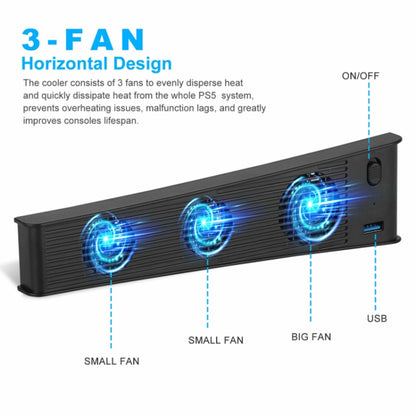 KJH P5-009 Console Cooling Fan For PS5(Black) by buy2fix