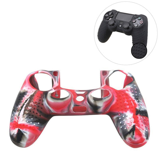 Non-slip Silicone Protective Case for Sony PS4(Red + Black)