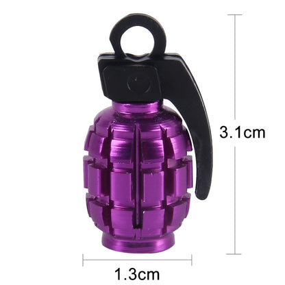 4 PCS Universal Grenade Shaped Car Tire Valve Caps(Purple) - Tire Valve Caps by buy2fix | Online Shopping UK | buy2fix