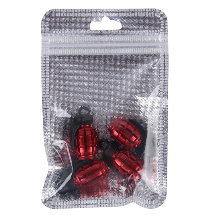 4 PCS Universal Grenade Shaped Car Tire Valve Caps(Red) - Tire Valve Caps by buy2fix | Online Shopping UK | buy2fix