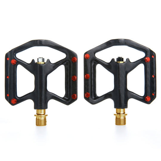 1 Pair B251C Road Bike Carbon Fiber + Titanium Axle Pedals (Black)