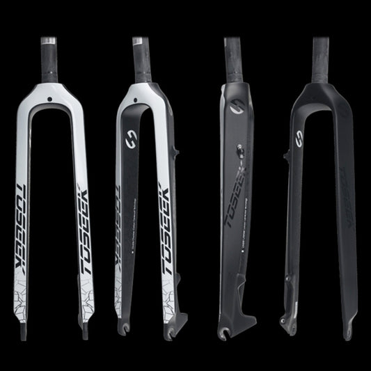 TOSEEK Ultra Light 26 Inch 385mm Mountain Bike Full Carbon Front Fork Straight Tube Disc Brake(White) by TOSEEK