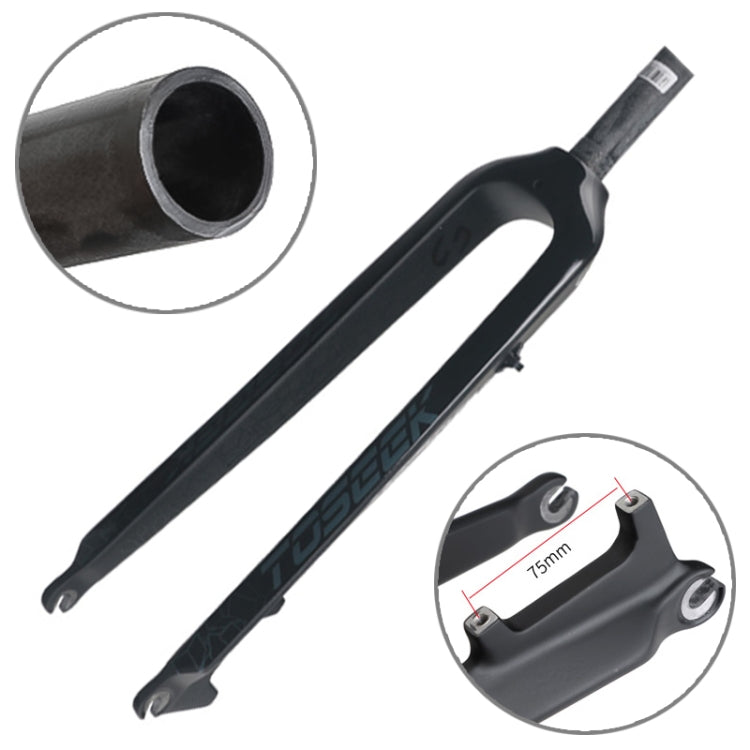 TOSEEK Ultra Light 27.5 Inch 405mm Mountain Bike Full Carbon Front Fork Straight Head Tube Disc Brake(Black) - Outdoor & Sports by TOSEEK | Online Shopping UK | buy2fix