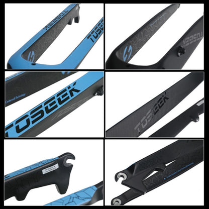 TOSEEK Ultra Light 27.5 Inch 405mm Mountain Bike Full Carbon Front Fork Straight Head Tube Disc Brake(Blue) - Outdoor & Sports by TOSEEK | Online Shopping UK | buy2fix