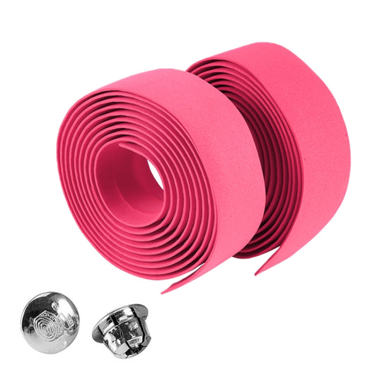 1 Pair Cycling Road Bike Sports Bicycle Cork Handlebar Tape Wrap + 2 Bar Plug(Pink) by buy2fix