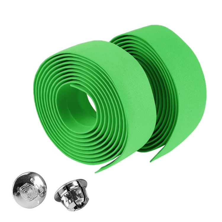 1 Pair TOSEEK  New Cycling Road Bike Sports Bicycle Cork Handlebar Tape Wrap + 2 Bar Plug(Green) - Outdoor & Sports by TOSEEK | Online Shopping UK | buy2fix