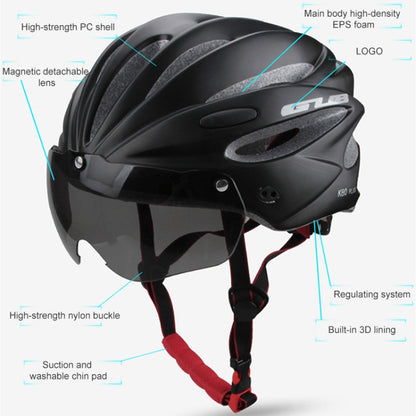 GUB K80 Plus Bike Helmet With Visor And Goggles(Titanium Color) - Protective Helmet & Masks by GUB | Online Shopping UK | buy2fix