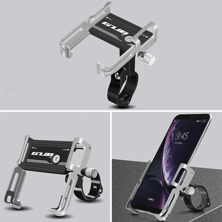 GUB P10 Aluminum Bike Phone Holder(Black Silver) - Holders by GUB | Online Shopping UK | buy2fix