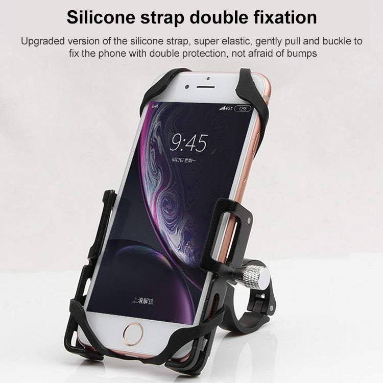 GUB P10 Aluminum Bike Phone Holder(Black Silver) - Holders by GUB | Online Shopping UK | buy2fix