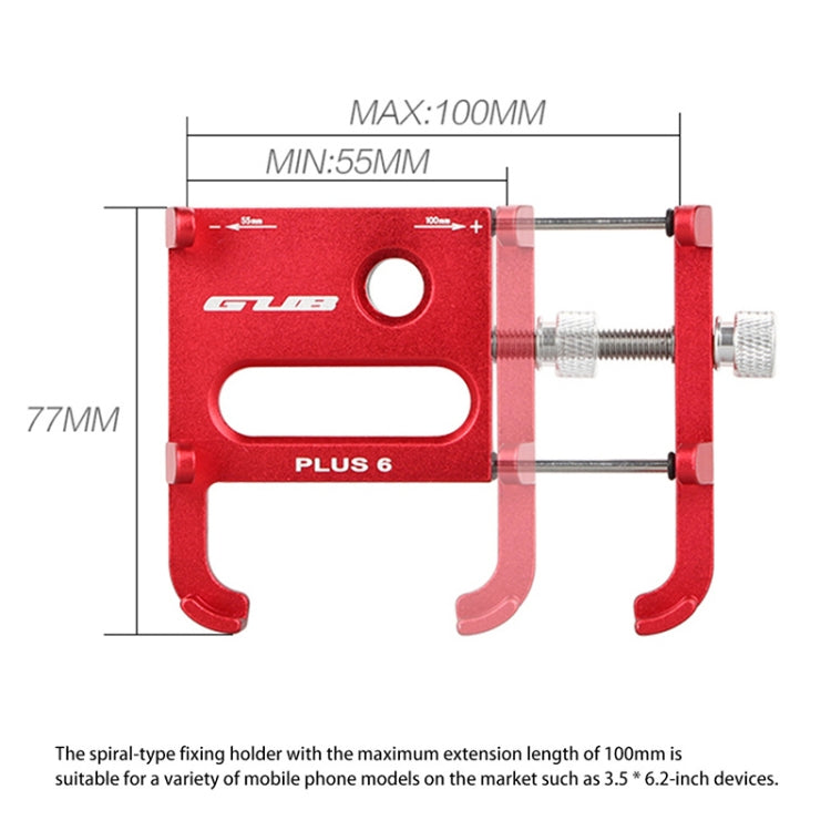 GUB Plus 6 Aluminum Alloy MTB Bike Bicycle Phone Holder(Titanium Color) - Outdoor & Sports by GUB | Online Shopping UK | buy2fix