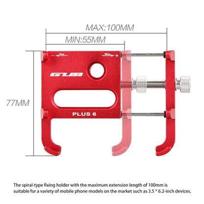 GUB Plus 6 Aluminum Alloy MTB Bike Bicycle Phone Holder(Titanium Color) - Holders by GUB | Online Shopping UK | buy2fix