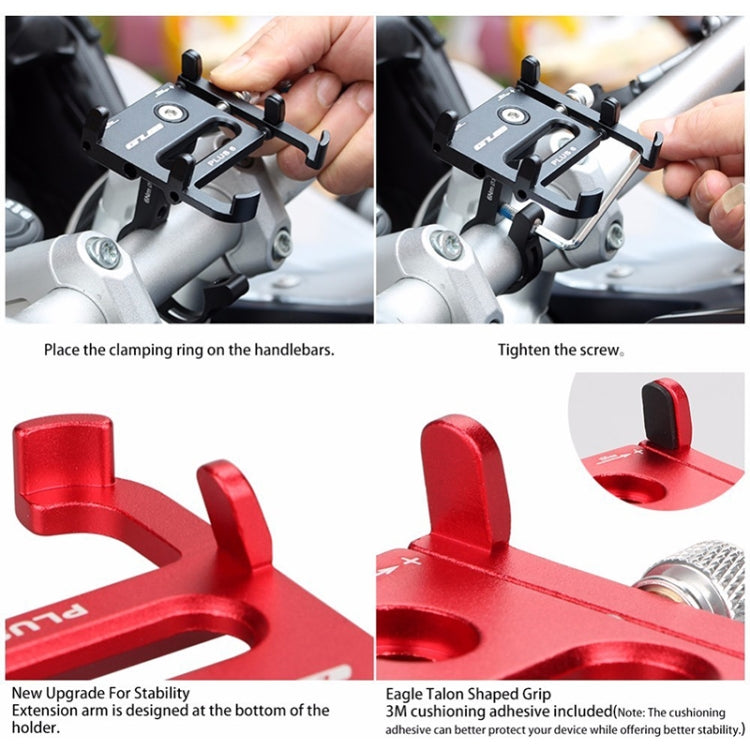 GUB Plus 6 Aluminum Alloy MTB Bike Bicycle Phone Holder(Red) - Outdoor & Sports by GUB | Online Shopping UK | buy2fix