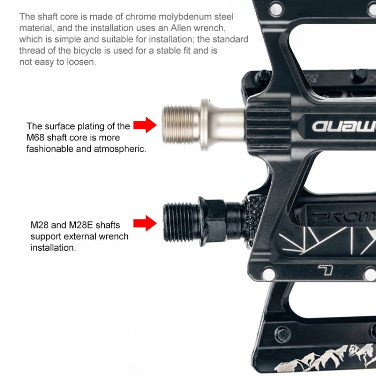 PROMEND PD-M28 1 Pair Bicycle Aluminum Alloy DU Bearings Pedals - Outdoor & Sports by PROMEND | Online Shopping UK | buy2fix