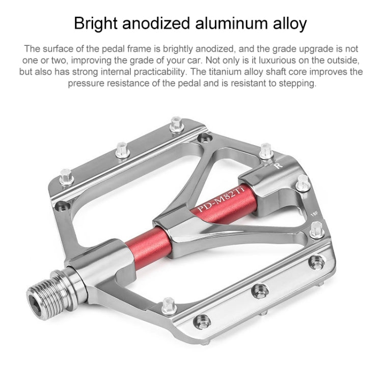 PROMEND PD-M82-TI 1 Pair Mountain Bicycle Titanium Alloy Shaft 3-Bearings Wide Pedals (Black) - Outdoor & Sports by PROMEND | Online Shopping UK | buy2fix