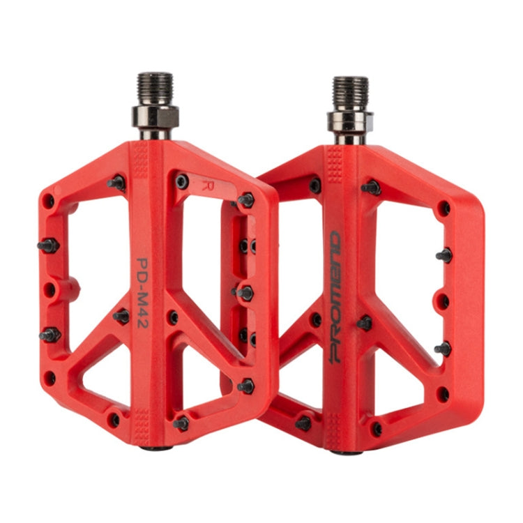 PROMEND PD-M42 1 Pair Mountain Bicycle Nylon High-speed Bearing Pedals(Red) - Outdoor & Sports by PROMEND | Online Shopping UK | buy2fix