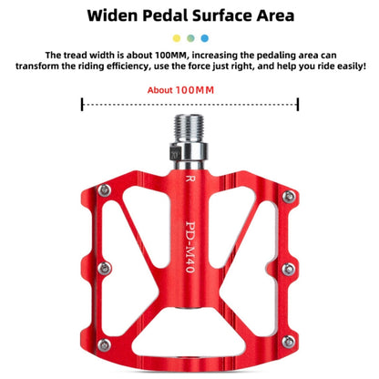 PROMEND PD-M40 1 Pair Mountain Bicycle Aluminum Alloy Bearing Pedals (Red) - Outdoor & Sports by PROMEND | Online Shopping UK | buy2fix