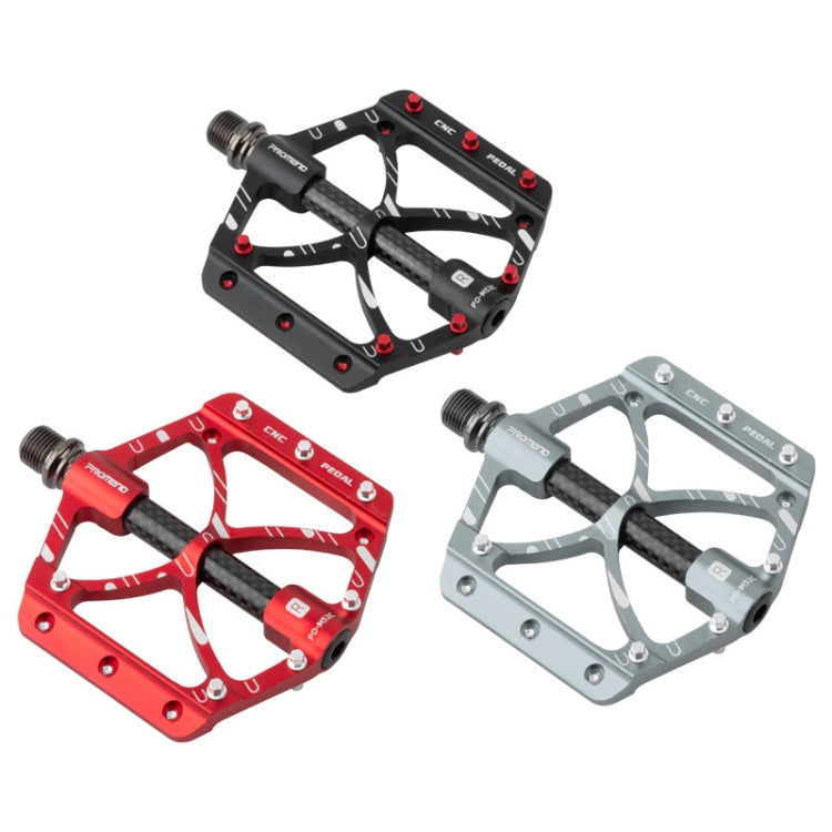 PROMEND PD-M52C 1 Pair Bicycle Aluminum Alloy + Carbon Fiber Tube Bearing Pedals (Black) - Outdoor & Sports by PROMEND | Online Shopping UK | buy2fix