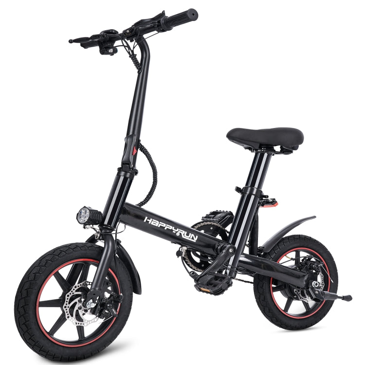 HAPPYRUN HR-X40 350W 36V / 6AH Electric Bicycle with 14 inch Tires, EU Plug(Black) by buy2fix