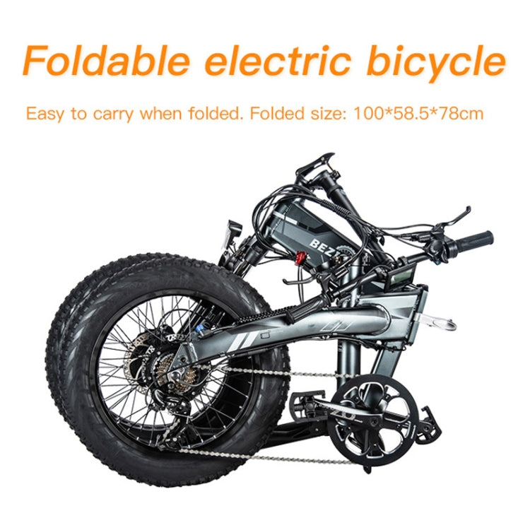 [EU Warehouse] BEZIOR XF005 500W 36V / 16Ah Dual Motor Folding Electric Bicycle with 20 inch Tires, EU Plug(Grey) - Electric Bicycles by BEZIOR | Online Shopping UK | buy2fix