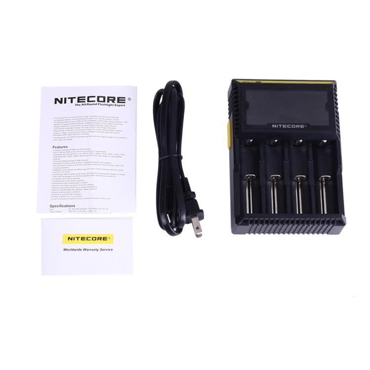 Nitecore D4 Intelligent Digi Smart Charger with LCD Display for 14500, 16340 (RCR123), 18650, 22650, 26650, Ni-MH and Ni-Cd (AA, AAA) Battery - Consumer Electronics by buy2fix | Online Shopping UK | buy2fix