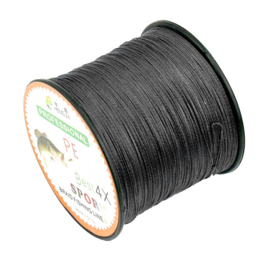 HENGJIA 4.0# 0.34mm 45LB 18.1kg Tension 500m Extra Forte 4 Actions Tresse PE Ligne de Pêche Ligne de Cerf-Volant (Noir)