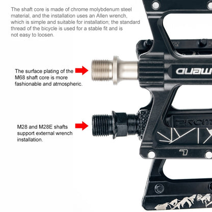 PROMEND PD-M28E 1 Pair Bicycle Aluminum Alloy DU Bearings Pedals with LED - Outdoor & Sports by PROMEND | Online Shopping UK | buy2fix