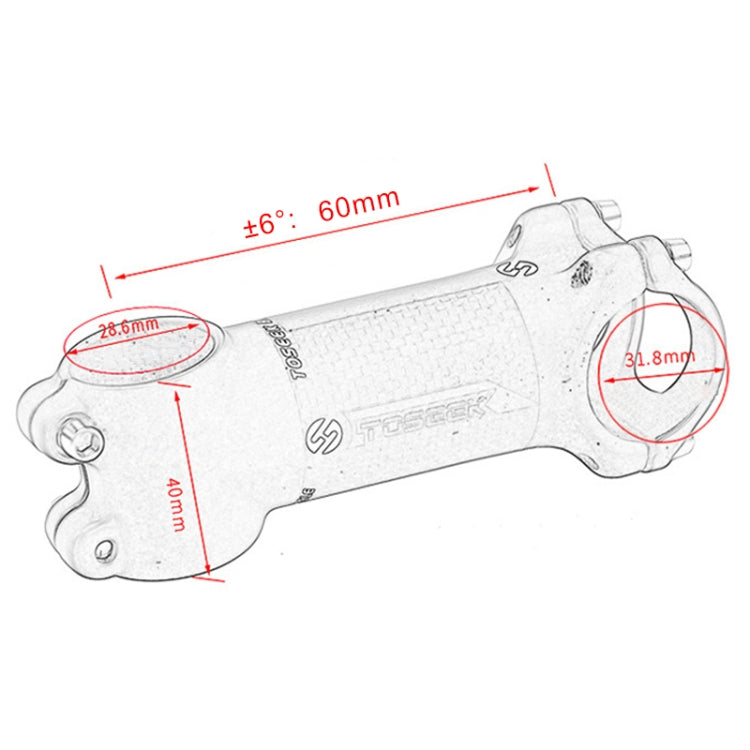 TOSEEK Road Mountain Bike Ultra-light Handlebar Stem Riser Faucet, Size: 6 Degree, 60mm (Gloss) - Outdoor & Sports by TOSEEK | Online Shopping UK | buy2fix